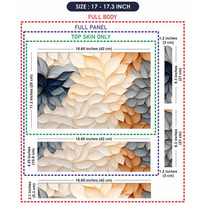 Pastel Leaves Cream Orange Laptop Skin - View 9