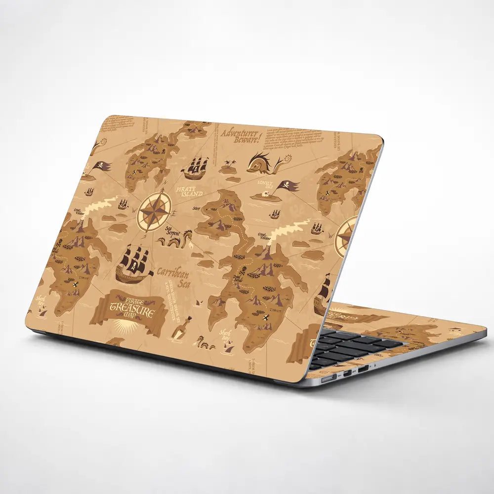 Pirates Treasure Brown Laptop Skin - View 1