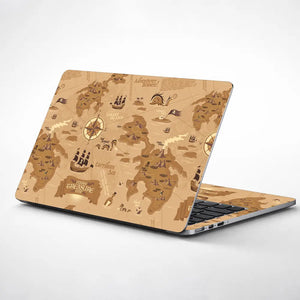 Pirates Treasure Brown Laptop Skin - View 1