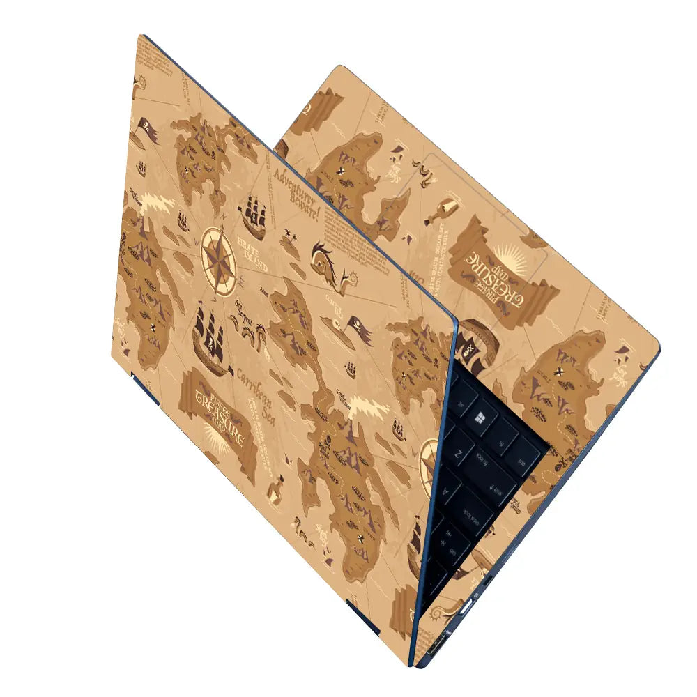 Pirates Treasure Brown Laptop Skin - View 2