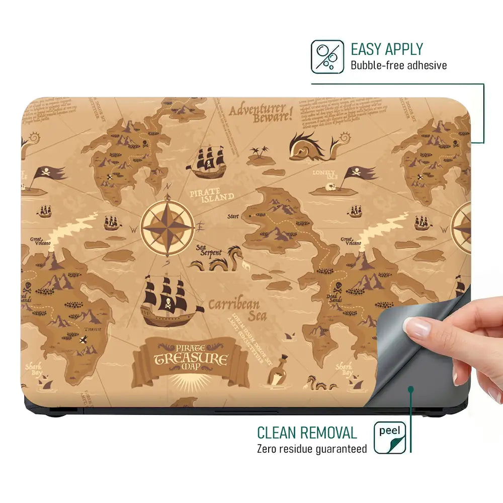 Pirates Treasure Brown Laptop Skin - View 4