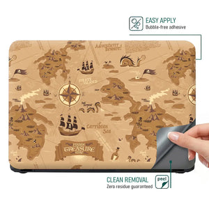 Pirates Treasure Brown Laptop Skin - View 4