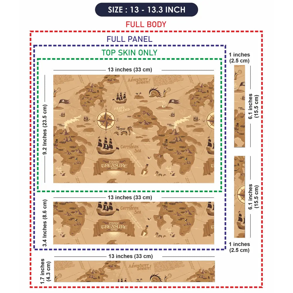 Pirates Treasure Brown Laptop Skin - View 6