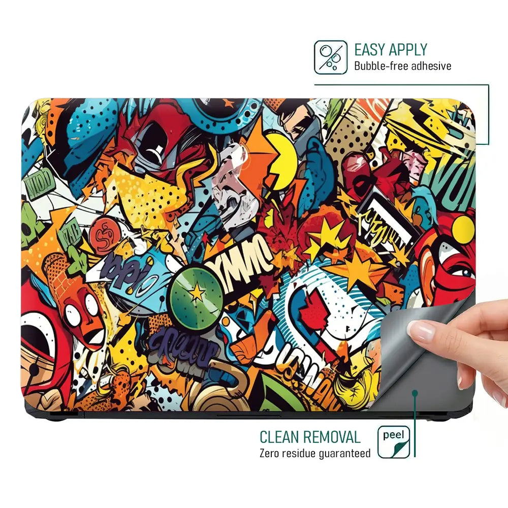 Pop Art Comic Book Laptop Skin - View 4