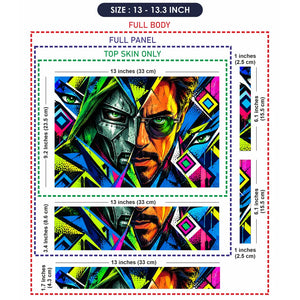 Pop Art Masked Duo Neon Laptop Skin - View 6