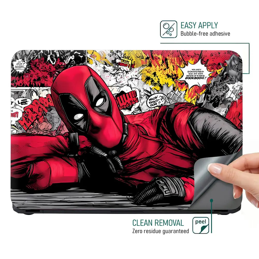 Pop Culture Comic Hero Relaxing Laptop Skin - View 4