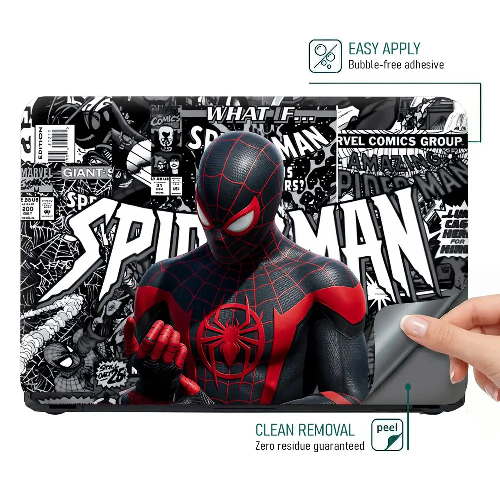 Pop Culture Spider-man Comic Art Laptop Skin - View 4