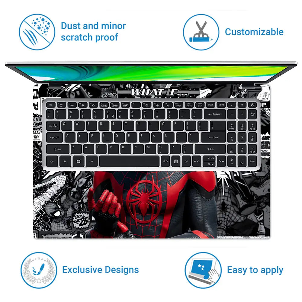 Pop Culture Spider-man Comic Art Laptop Skin - View 5