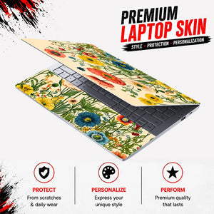 Poppies Daisies Vintage Laptop Skin - View 3