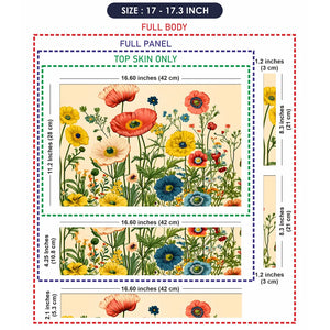 Poppies Daisies Vintage Laptop Skin - View 9
