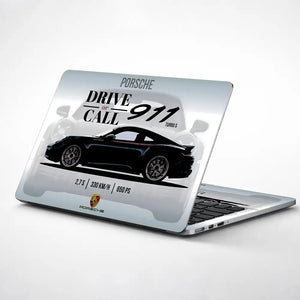 Porsche 911 Black Specs Design Laptop Skin - View 1