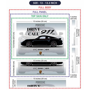 Porsche 911 Black Specs Design Laptop Skin - View 6