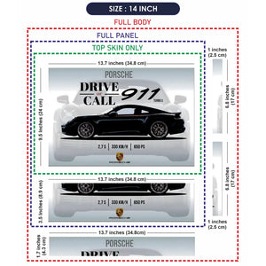 Porsche 911 Black Specs Design Laptop Skin - View 7