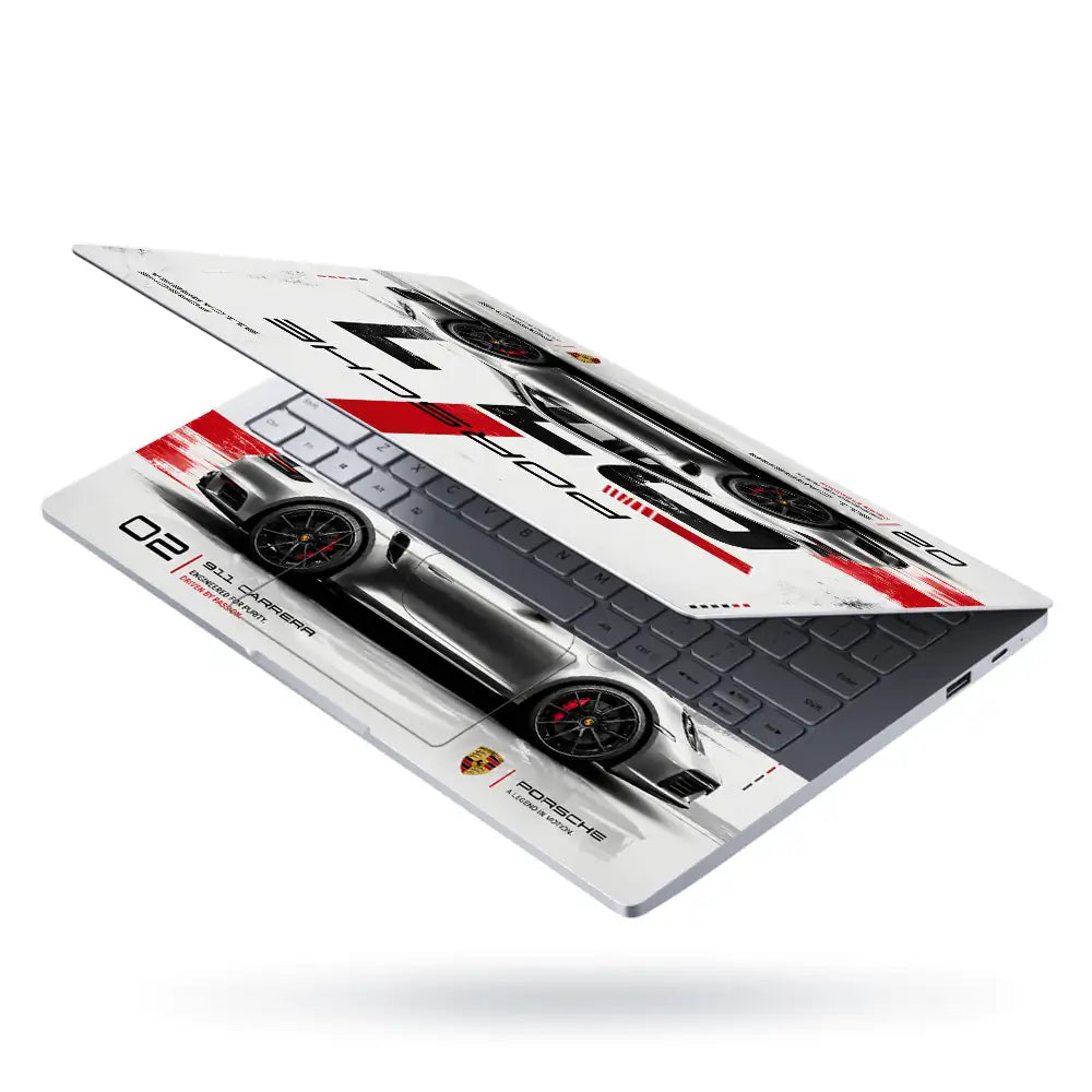 Porsche 911 Carrera Side Profile Laptop Skin - View 3