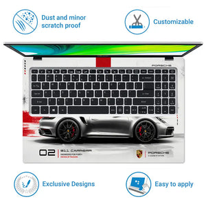 Porsche 911 Carrera Side Profile Laptop Skin - View 5