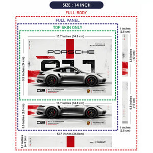 Porsche 911 Carrera Side Profile Laptop Skin - View 7