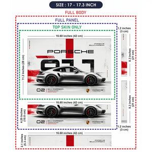 Porsche 911 Carrera Side Profile Laptop Skin - View 9