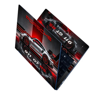 Porsche 911 GT RS Silver Studio Laptop Skin - View 2