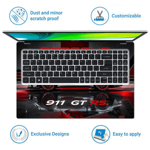 Porsche 911 GT RS Silver Studio Laptop Skin - View 5