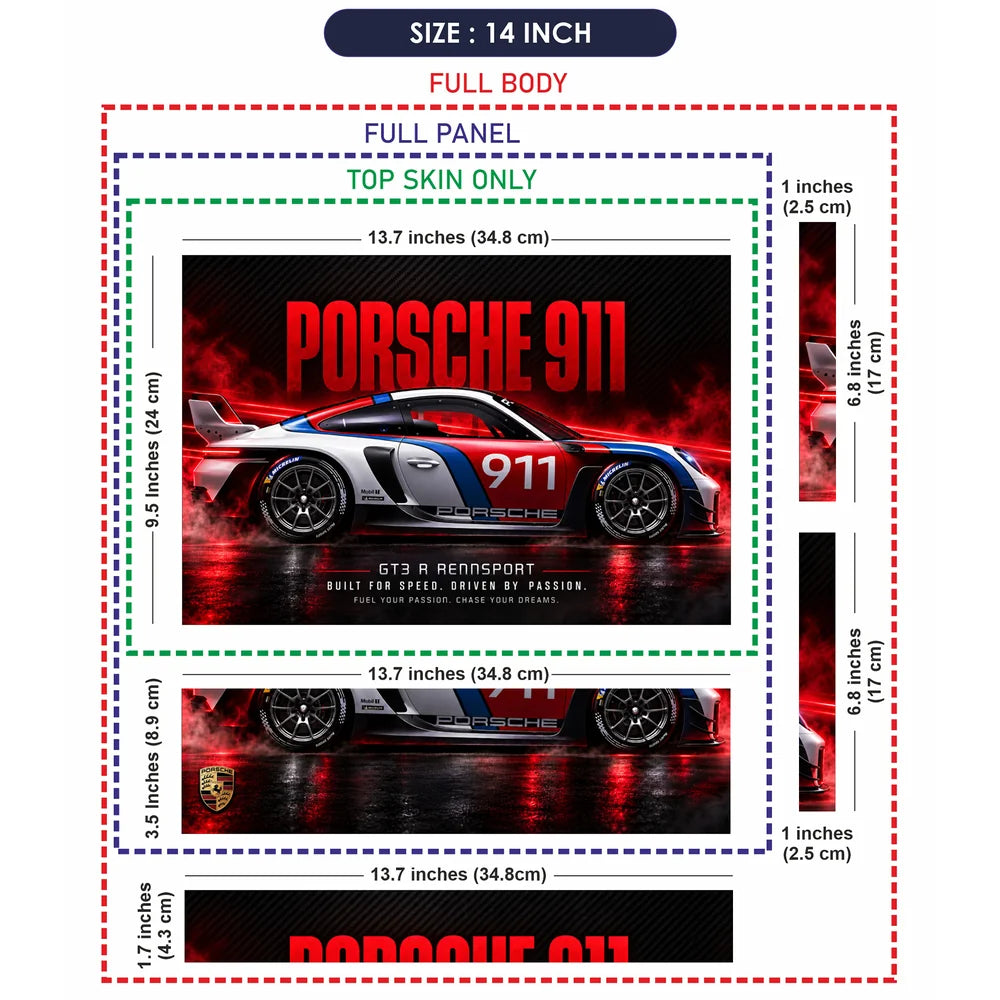 Porsche 911 GT3 R Rennsport Laptop Skin - View 7