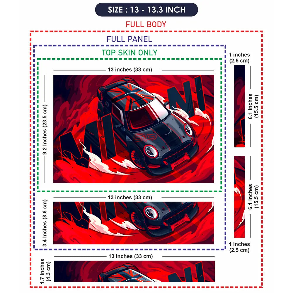 Porsche 911 GT3 RedBlack Flames Laptop Skin - View 6