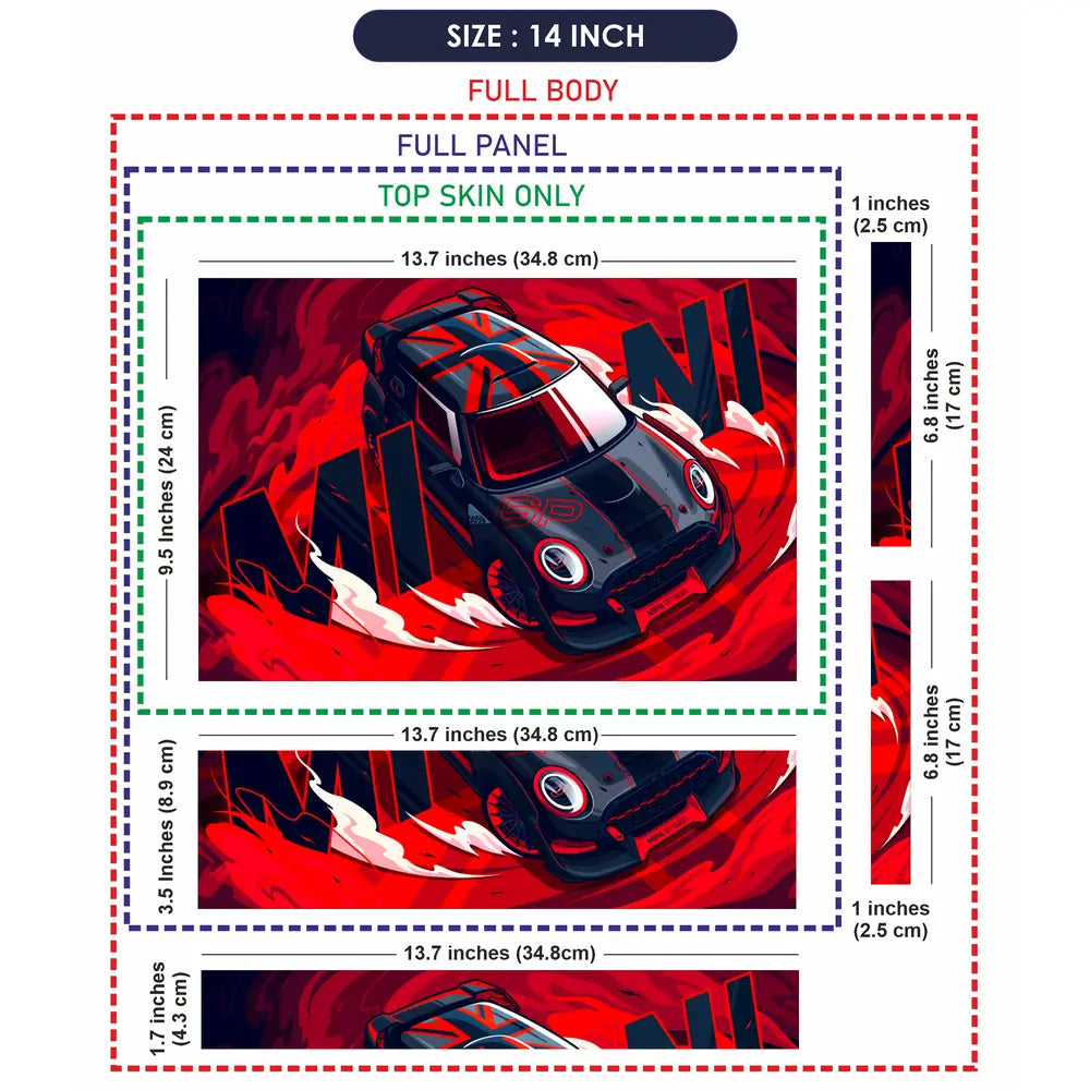 Porsche 911 GT3 RedBlack Flames Laptop Skin - View 7