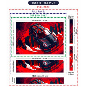 Porsche 911 GT3 RedBlack Flames Laptop Skin - View 8
