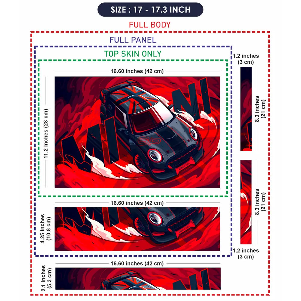 Porsche 911 GT3 RedBlack Flames Laptop Skin - View 9