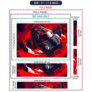 Porsche 911 GT3 RedBlack Flames Laptop Skin - View 9