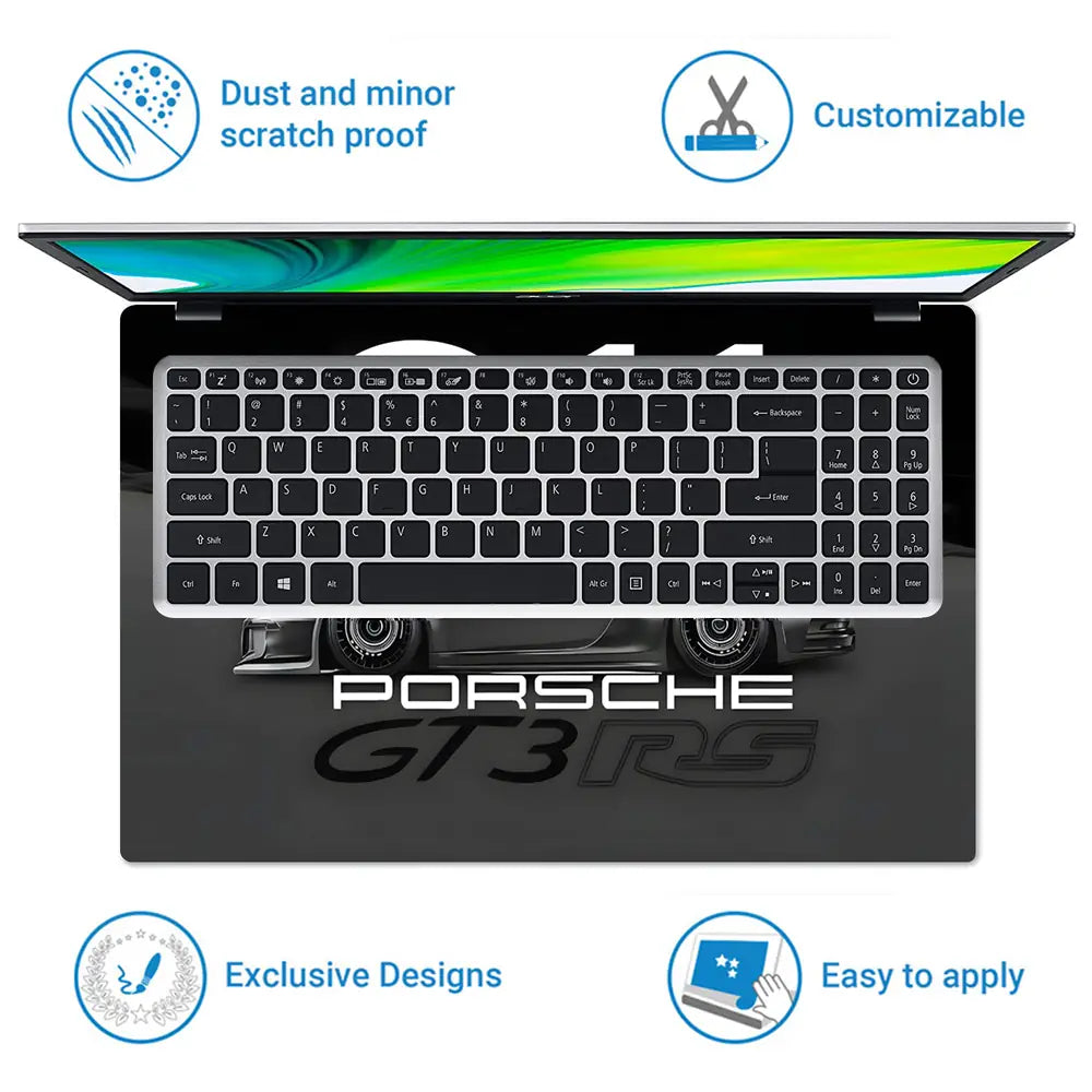 Porsche 911 GT3 RS Abstract Art Laptop Skin - View 5