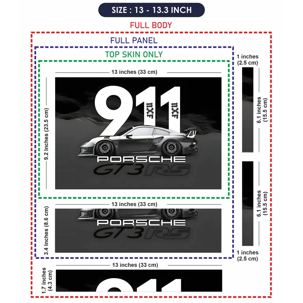 Porsche 911 GT3 RS Abstract Art Laptop Skin - View 6