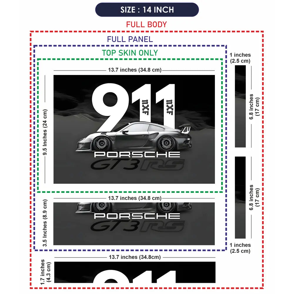 Porsche 911 GT3 RS Abstract Art Laptop Skin - View 7