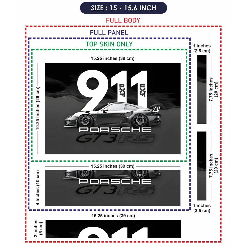 Porsche 911 GT3 RS Abstract Art Laptop Skin - View 8
