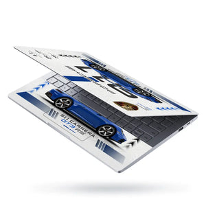 Porsche 911 GT3 RS Blue Minimal Laptop Skin - View 3