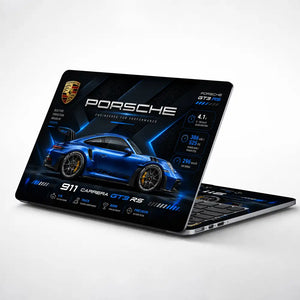 Porsche 911 GT3 RS Blue Tech Laptop Skin - View 1