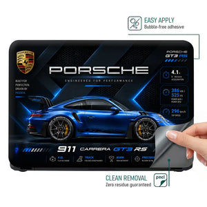 Porsche 911 GT3 RS Blue Tech Laptop Skin - View 4