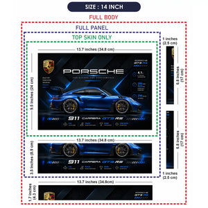Porsche 911 GT3 RS Blue Tech Laptop Skin - View 7