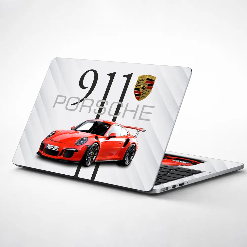 Porsche 911 Red Convertible Laptop Skin - View 1