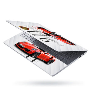 Porsche 911 Red Convertible Laptop Skin - View 3