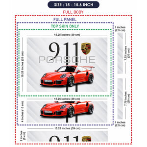 Porsche 911 Red Convertible Laptop Skin - View 8