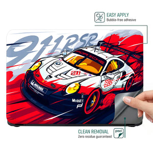 Porsche 911 RSR Racing Laptop Skin - View 4
