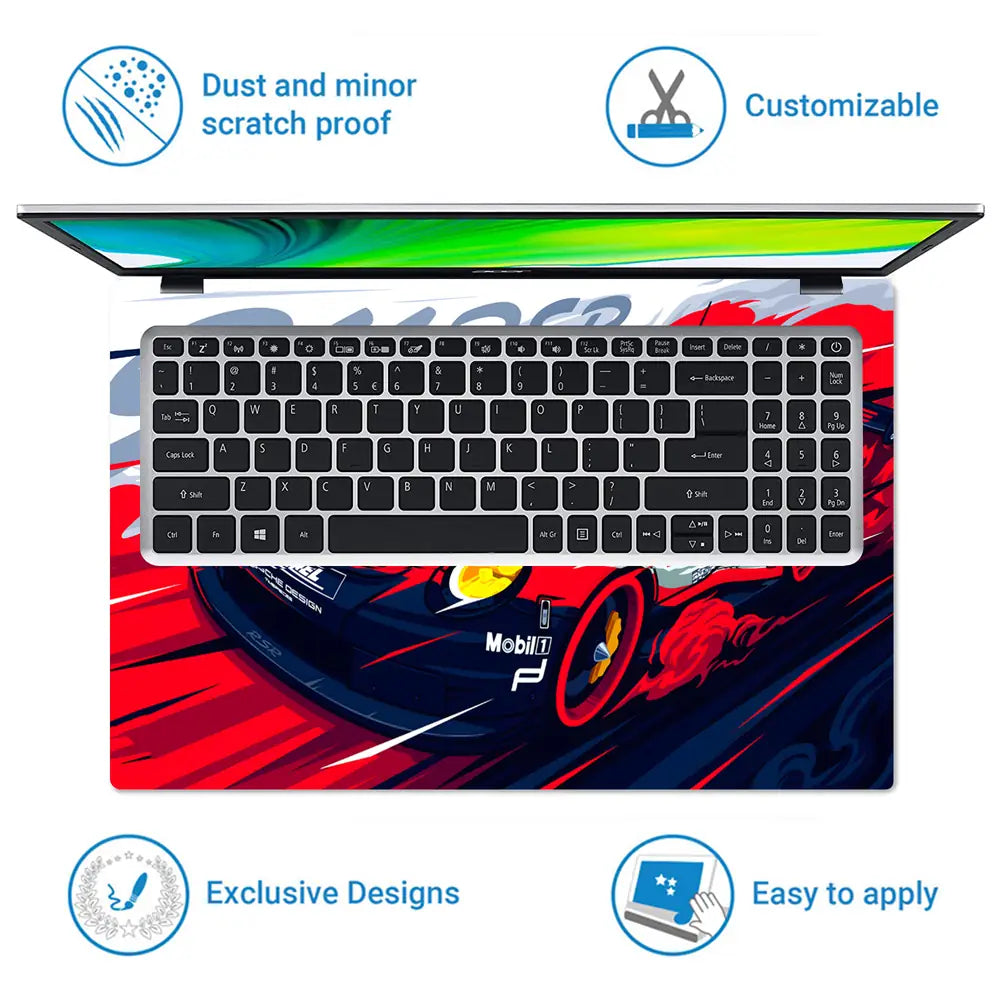 Porsche 911 RSR Racing Laptop Skin - View 5
