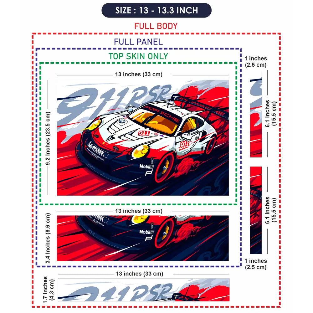 Porsche 911 RSR Racing Laptop Skin - View 6