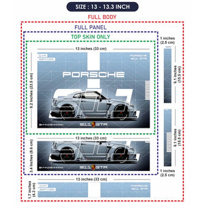 Porsche 911 Technical Blueprint Laptop Skin - View 6