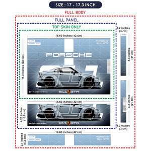 Porsche 911 Technical Blueprint Laptop Skin - View 9