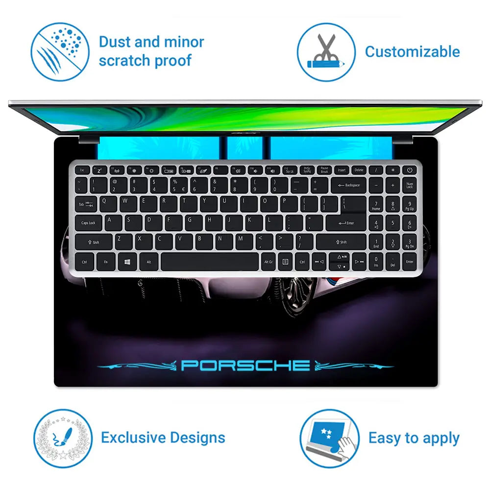 Porsche 918 Spyder BlueGlow Laptop Skin - View 5