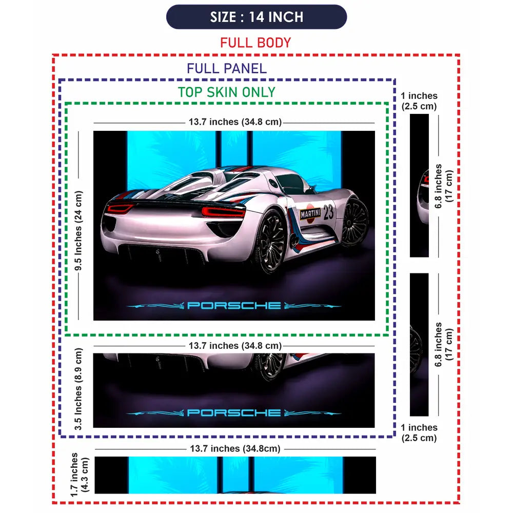 Porsche 918 Spyder BlueGlow Laptop Skin - View 7