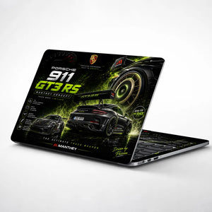Porsche GT3RS Manthey Green Black Laptop Skin - View 1