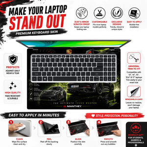 Porsche GT3RS Manthey Green Black Laptop Skin - View 5