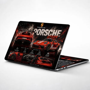 Porsche GT3RS Red Track Weapon Laptop Skin - View 1
